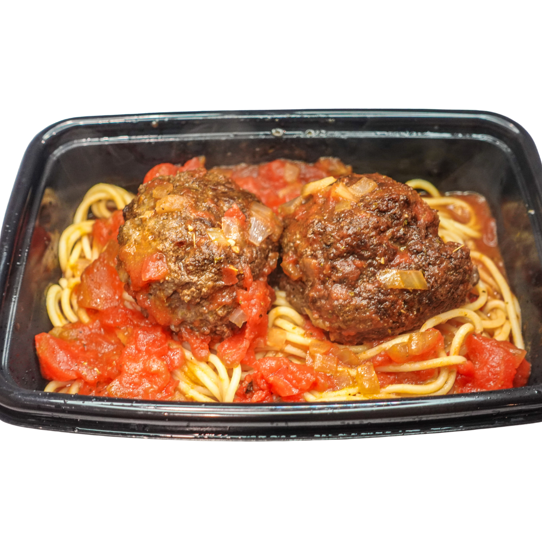 Marinated Pasta w Cream Cheese-stuffed Meatballs